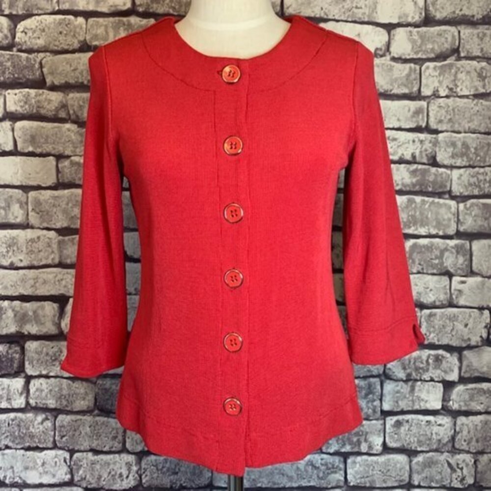 Coldwater Creek Red 6 Button Jacket Size Small